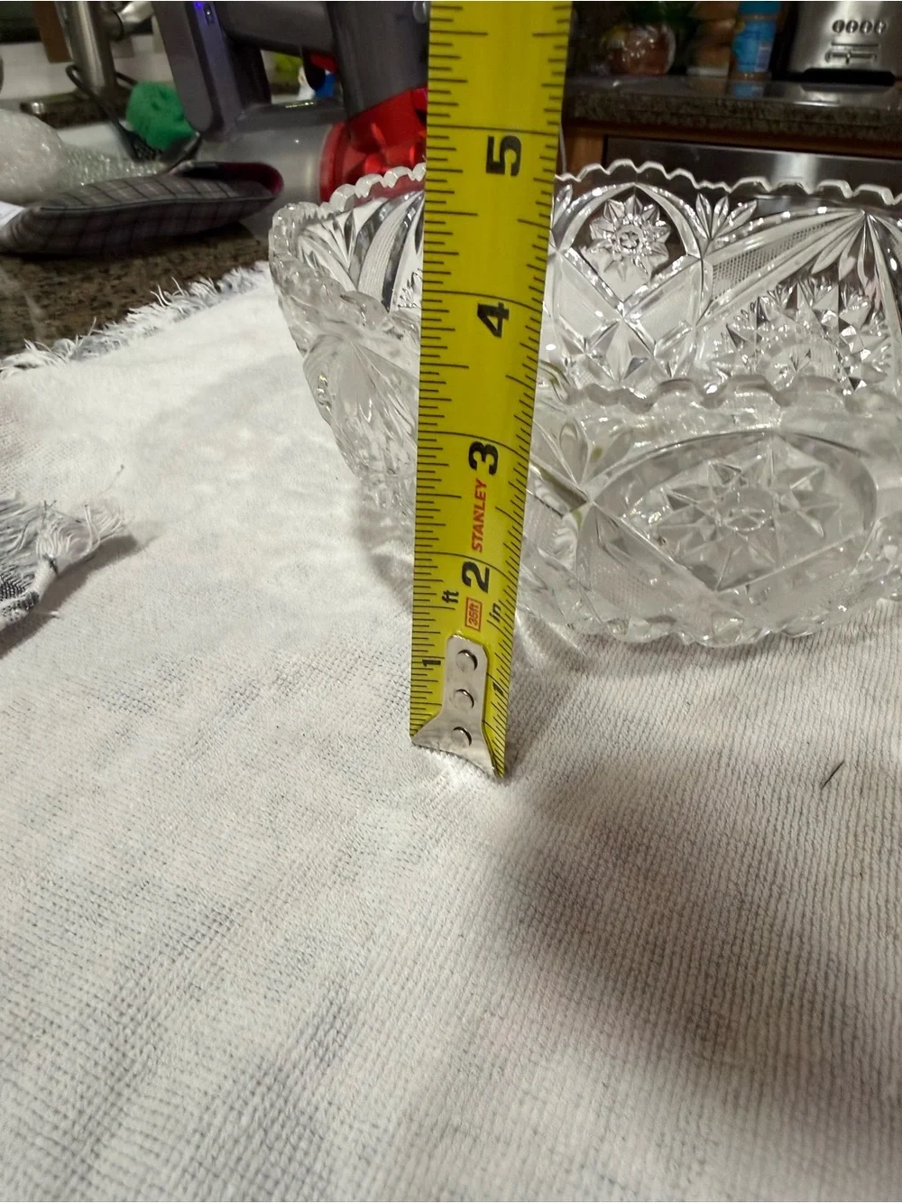 Cut Glass Decorative Bowl - Clear Pressed Glass